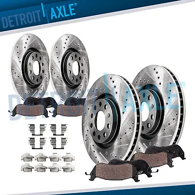 288mm Front & 260mm Rear DRILLED Rotors + Brake Pads For VW Jetta Golf Rabbit • $157.30