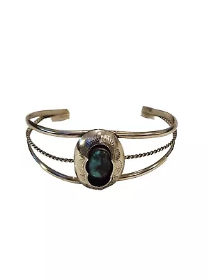 Navajo Cuff Sterling Silver Turquoise Vintage 9.5g  5   • $29.99