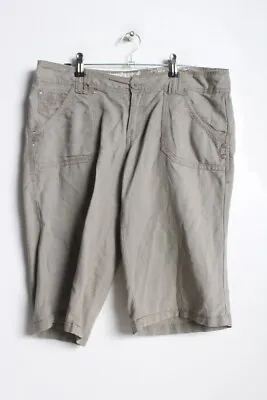 New Look 00s Y2k Linen Mix Safari Shorts - Size 10 (v-p3) • £3.99