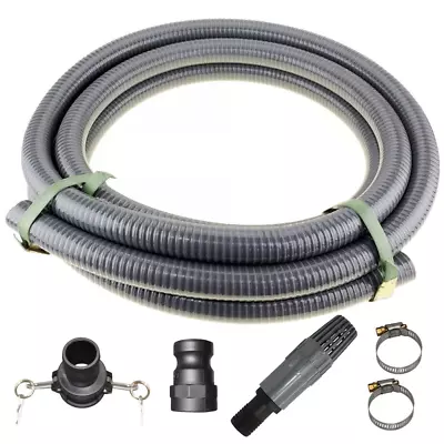 1  Inch 5m Suction Hose Camlocks Clamps Kit Water Fire Pump Foot Valve • $59