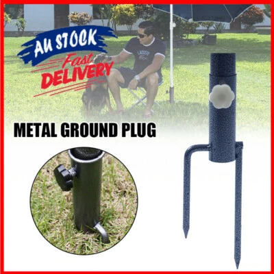 $20.99 • Buy Iron Sun Beach Patio Umbrella Holder Parasol Ground Fixed Spike Fishing Stands
