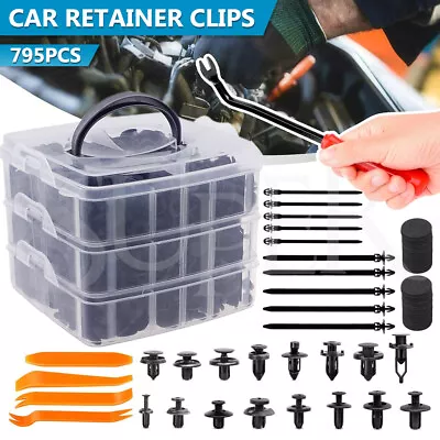 795PCS Car Trim Body Clips Kit Rivet Retainer Auto Panel Bumper Plastic Fastener • $17.99