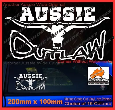 AUSSIE OUTLAW Aus Flag BNS Country 4x4 Ute Car Stickers 200mm • $6.90