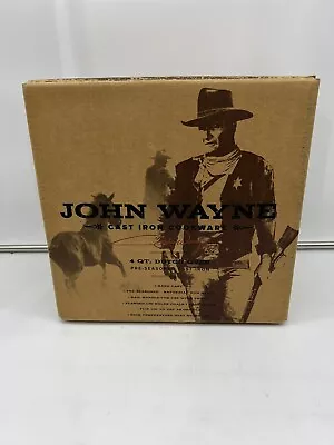 JOHN WAYNE Cast Iron Cookware Seasoned 4Qt Dutch Oven Rare! New In Box! • $68