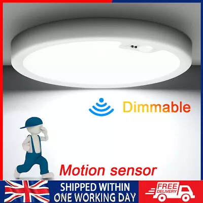 LED Ceiling Light Dimmable Motion Sensor Light Bathroom Living Room Wall Lamp • £13.99