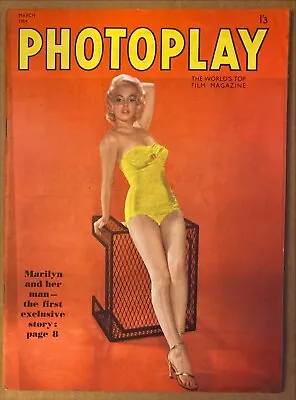 Photoplay Vol. 45 #3 March 1954 VF- Marilyn Monroe Gorgeous Cover Looks Great! • $179.99