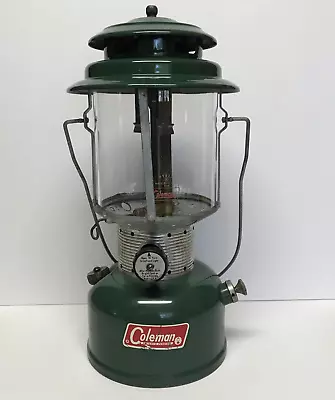 Vintage 1969 Coleman Model 220F 228F Dual 2 Mantle Green Camping Lantern 6/69 • $40