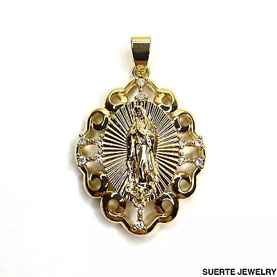 14K Gold Plated Virgin Mary Pendant Oro Laminado Virgen De Guadalupe Dije • $13.99