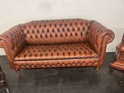 Chesterfield Full Buttoned Three Seater Sofa Classic Piece Lovely Rich Colour • £695