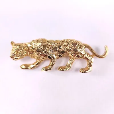 $7.35 • Buy ✅ Vintage Gerry's Jewelry Brooch Pin Jaguar Cat Gold Plate Tone
