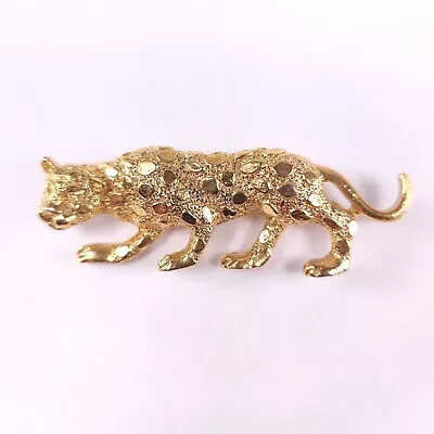$7.35 • Buy ✅ Vintage Gerry's Jewelry Brooch Pin Jaguar Cat Gold Plate Tone