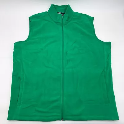 Lands' End Fleece Vest XL Men's Clover Green Full Zip Pockets 46 48 New • $29.90