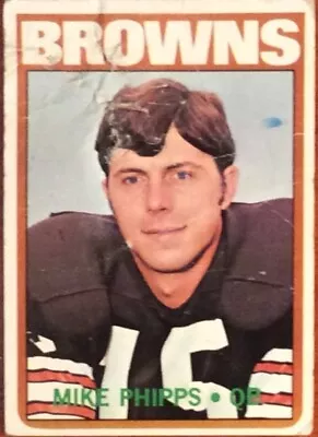 1972 Topps Football Card #96 Mike Phipps Cleveland Browns Quarterback (Creases) • $0.99
