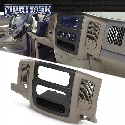 Fit For 2002-2005 Dodge Ram Radio Dash Bezel Trim Panel W/ Storage Beige Black • $148.90