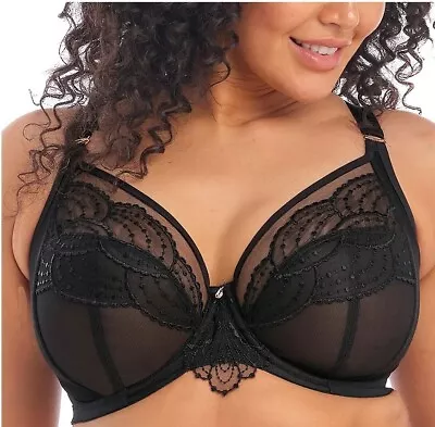 Elomi BLACK Priya Plunge Underwire Bra US 38K UK 38H • $46.80