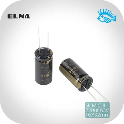 220UF 63V220uF RFS ELNA SILMIC II Audio Capacitor 16x32mm Copper Pins • $3.95