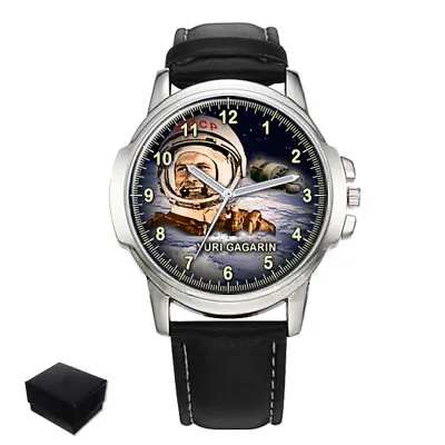 YURI GAGARIN 1st MAN IN SPACE MENS WRIST WATCH ANNIVERSARY BEST GIFT ENGRAVING • £30.95