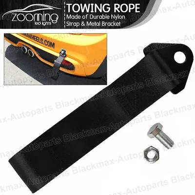 280mm High Strength Universal Black Jdm Racing Sports Nylon Tow Strap Tow Hook • $12.93