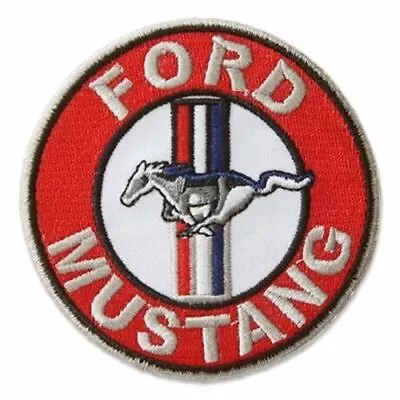 Patch - Tri-Bar Mustang 3  Round In Red * See 1000+ More Items In Our Store!😎😎 • $12