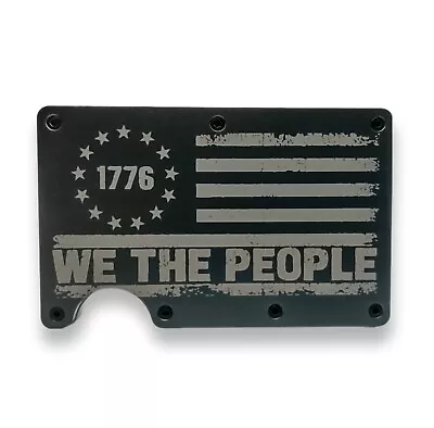 We The People American Flag RFID Minimalist Wallet Tactical Money Clip Gun Metal • $16