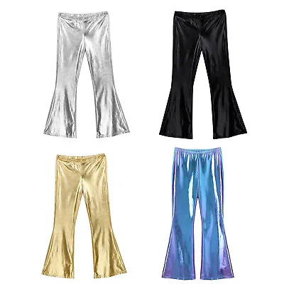 70's Retro Men Costume Bell Bottom Disco Pants Flared Hippy Trousers Fancy Dress • £12.40