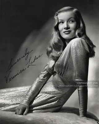 Veronica Lake This Gun For Hire Autographed 1944 Publicity Photo Signed Reprint • $11.95