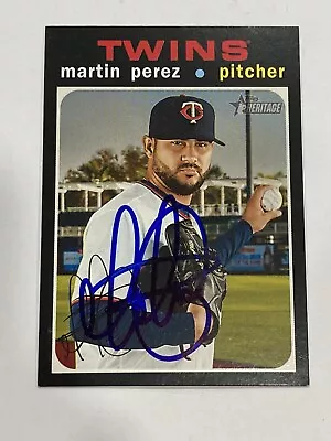 2020 Topps Heritage Baseball Martin Perez Minnesota Card #309 Signed Autographed • $12.99