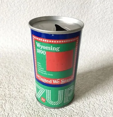 Vintage 7 UP Soda Pop Can Wyoming 44th State United We Stand Straight Steel • $10.03