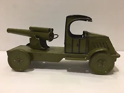 Antique 1920’s J. Chein Tin Litho Artillery Cannon Military Truck Rare 9.5” • $310