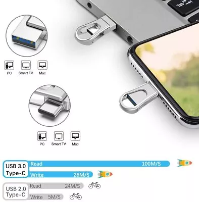 32GB USB C Flash Drive USB 3.0 Thumb Drive Mini Type C Memory Sticks OTG U Disk • £8