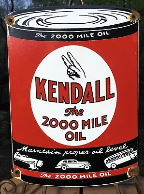 Vintage Kendall Oil Gasoline Porcelain Gas Service Station Can Sign • $29.99