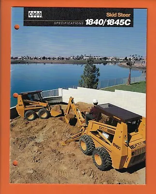 Case Skid Steer 1840/1845c 20 Page Specifications Brochure Ce 025-2-94 • $27.95