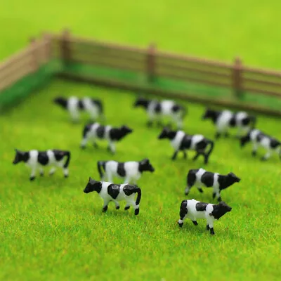 60pcs Model Train N Scale Well Painted Farm Animals 1:160 Model Cows White Black • $13.99