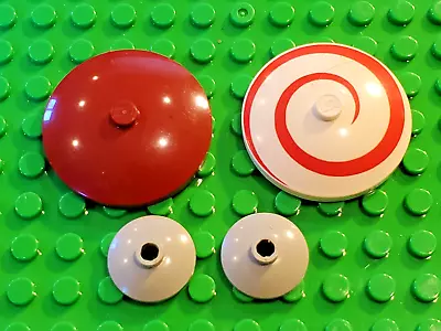 4 LEGO White & Red Round 4x4 Red Spiral Peppermint Candy Pattern • $6.95