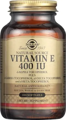 Solgar Vitamin E 400 IU 100 Softgels D-Alpha Tocopherol & Mixed Tocopherols • $14.54