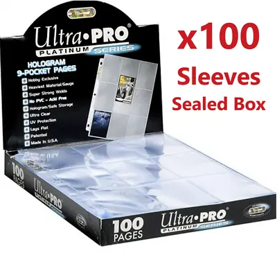 100 X ULTRA PRO PLATINUM TRADING CARD 9 POCKET Sleeves Pages • $47.95