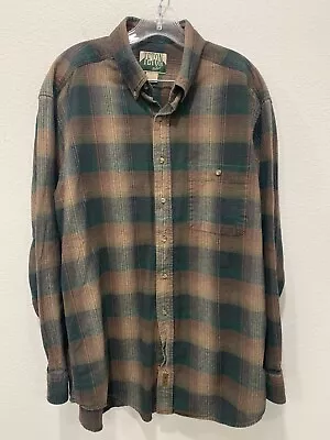 Woolrich Teton Men’s Sz Large Multicolor Plaid Flannel LS Button-Up Shirt Cotton • $12.99