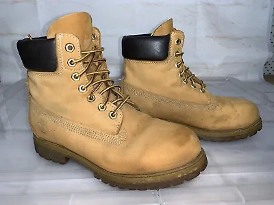 Mens TIMBERLAND 6” Premium Wheat Nubuck Leather Boots Sz 7 #25238 • $75