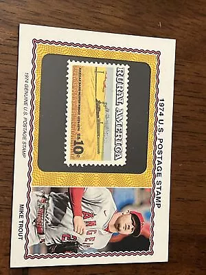 2023 Topps Heritage MIKE TROUT #74PS-MT 1974 U.S. Postage Stamp Relic Insert /50 • $219.95