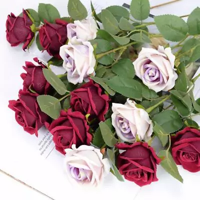 $3.31 • Buy Artificial Silk Rose Single Wedding Table Decor Valentine's Gifts Day Fo P7G6