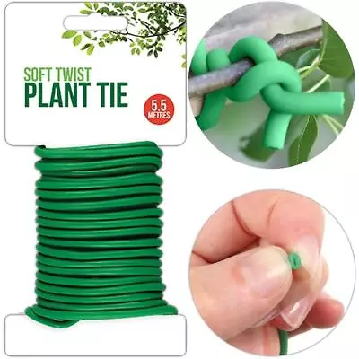 5.5M Soft Twist Wire Garden Cable Ties For Gardening Climbing Plants Shrubs Tree • £5.18