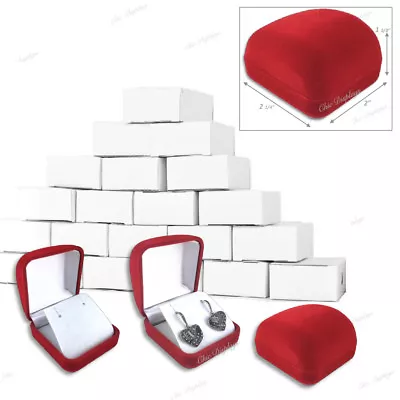 12pc Red Earring Gift Boxes For Earring Velvet Jewelry Gift Box For Flap Earring • $24.69
