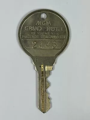 Vintage MGM Grand Hotel Casino Las Vegas Nevada Room Door Key Room 2443 • $14.93