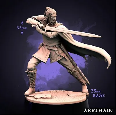 Human Swordmaster | Pathfinder | Fantasy | DnD Mini | RPG | Tabletop | Miniature • $6.50