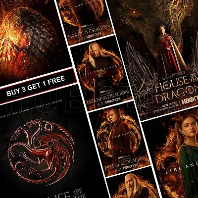 House Of The Dragon Posters A4 A3 A5 Prints Art TV Show Game Of Thrones Poster • £2.99