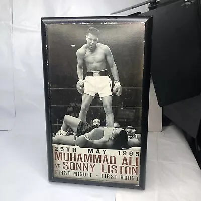 MUHAMMAD ALI SONNY LISTON   FIRST ROUND FIRST MINUTE” 8x13 SOLID WOOD WALL DECOR • $21.95