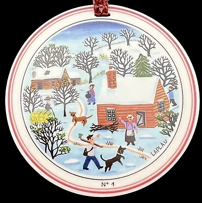 Villeroy & Boch Christmas Ornament Naif LAPLAU Winter Scene Porcelain No. 1 • $15.95