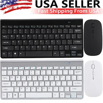 Mini Wireless Keyboard And Mouse Set Waterproof 2.4G For Mac Apple PC Computer • $15.28