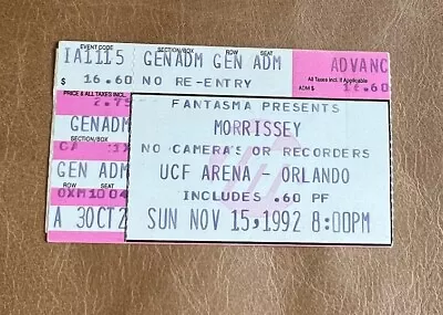 Morrissey Ticket Stub - 1992 Orlando FL • $25