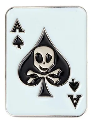 £2.98 • Buy Ace Spades Badge Pin Poker Of Jolly Roger Motorcycle Motorhead Cafe Racer